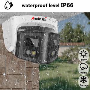 Anxinshi ชุดกล้องไอพี180 ° มุมกว้าง2เลนส์4MP 8CH พร้อมตัวกล้องมนุษย์และระบบกล้องวงจรปิดตรวจจับยานพาหนะ - Product Image 5