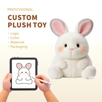 Peluche Lapin Blanc à Grandes Oreilles de Haute Qualité, Couleur Personnalisable, Mascotte d'Entreprise, Logo, Rembourrage en Coton PP, Jouet Souvenir Unisexe TOBTOYS