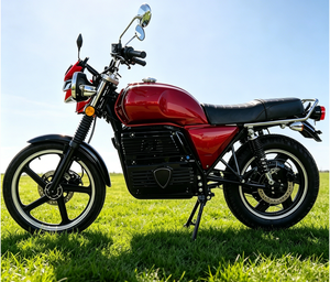 Moto électrique rétro rouge 72V homologuée CEE, 2000W, haute vitesse, pour adultes, type street bike - Product Image 3
