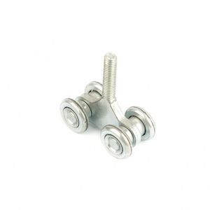 Kit de <span class=keywords><strong>porte</strong></span> de grange à <span class=keywords><strong>double</strong></span> <span class=keywords><strong>porte</strong></span> <span class=keywords><strong>coulissante</strong></span> JINWEI Gardens 13FT avec <span class=keywords><strong>rail</strong></span> de guidage suspendu, <span class=keywords><strong>rail</strong></span> coulissant à épissure, roue ronde moderne, <span class=keywords><strong>porte</strong></span> de grange à faible bruit - Product Image 5
