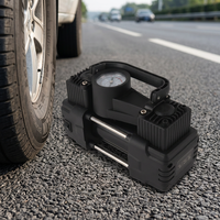 Pompe à air portable légère 12V à double chambre avec lumière LED, facile à utiliser pour les pneus de voiture