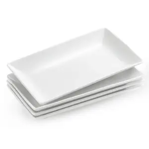 Tùy chỉnh màu sắc 9.84 inch melamine phục vụ đĩa cứng hình chữ nhật khay Trắng phục vụ đĩa cứng melamine Tấm đặt