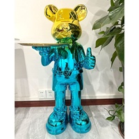 Figurine d'art en fibre de verre grand format, motif Ours Violent, pour décoration de salon, meuble TV et intérieur