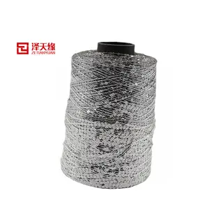 15D polyester silver bead fancy yarn silver sequin yarn can be processed for knitting