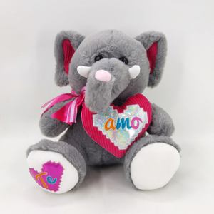 Venta al por mayor elefante suave de peluche de juguete con Te Amo <span class=keywords><strong>amor</strong></span> corazón regalos del Día de San Valentín - Product Image 1