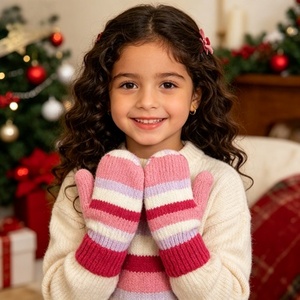<span class=keywords><strong>Manoplas</strong></span> de Invierno para Niños Pequeños, de Acrílico y Algodón, hasta la Muñeca, con Dedos Completos, Coloridas, Rosa y Azul, Calentadores de Manos para Niñas y Niños - Product Image 3