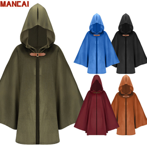 Capa con Capucha Renacentista - Capa de Hobbit, Capa Medieval de Guardián, Capa Vikinga, <span class=keywords><strong>Disfraz</strong></span> de Pirata, <span class=keywords><strong>Vampiro</strong></span>, Cosplay para Hombres y Mujeres - Product Image 1