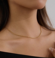 Vente en gros Collier chaîne à maillons câble en acier inoxydable 316 délicat Chaîne de collier câble 1.5mm avec fermoir mousqueton