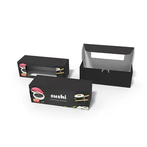 Kotak makanan Sushi kemasan segar sekali pakai dengan kotak kemasan kue jendela transparan