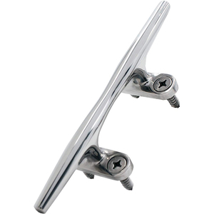 Polished 316SS Low Profile Boat <strong>Cleat</strong> with Base <strong>Plate</strong> - Corrosion Resistant Dock Hardware for Saltwater Use - Product Image 6