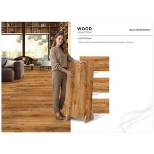 Belly Wood Brown 600x1200mm Glazed Porcelain Wood Effect Floor And <b>Wall</b> Slab Tiles - Product Image 1