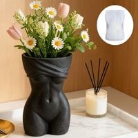 Moule en silicone moderne pour pot de fleurs, tasse de rangement en résine époxy DIY, moule en plâtre parfumé au ciment pour femmes, ornements de décoration
