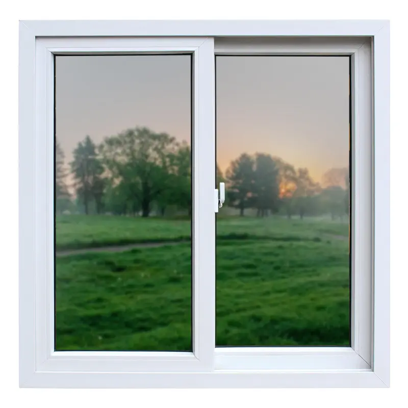 High quality custom size double glazed windows cheap pvc sliding windows