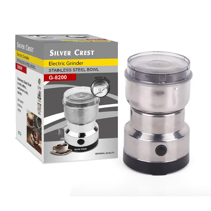 Blender Mini elektrik, pemotong dan pengiris sayuran Stainless Steel dengan fungsi tekan pisau Stainless Steel