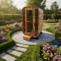 Sauna Batu Listrik Deluxe 6KW, Kayu Cedar Merah, 2 Orang, Bentuk Kubus, untuk Halaman Belakang, Ruang Sauna Tradisional untuk Villa