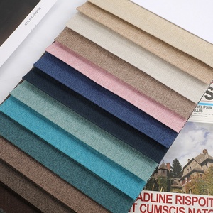 100% Poliéster Linho-Look Home Woven Sofá Tecido Respirável Árabe Móveis Têxtil com Fio Tingido Liso - Product Image 1