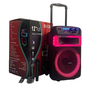 SX1207 Altavoz Bluetooth Portátil de Alta Potencia de 12 Pulgadas, <span class=keywords><strong>Subwoofer</strong></span> <span class=keywords><strong>para</strong></span> Fiestas de Karaoke al Aire Libre con Micrófono Inalámbrico Doble - Product Image 3