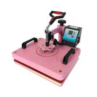 Presse à Chaud Manuelle 15-en-1 Nouvelle Génération pour Sublimation 29*38cm – Idéale pour Tasses, Casquettes, Assiettes, Stylos, T-shirts, Cadeaux d'Entreprise – Rose