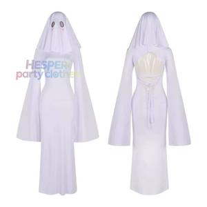 Disfraz de Halloween de Chica Fantasma Blanca Sexy de HP para Mujer, Elegante Traje Largo de Cosplay para Fiesta - Product Image 1