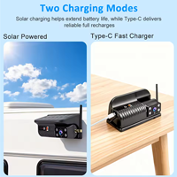 Caméra de recul solaire sans fil 1/2/3/4x avec base magnétique alimentée par batterie, moniteur quadruple 7 pouces, enregistrement en boucle DVR, BSD AI pour VR
