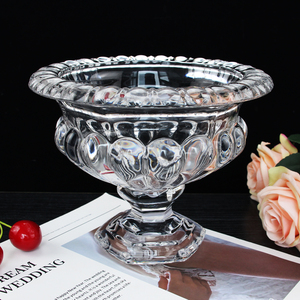Crystal High Foot Candy Bowl Table Retro Glasses Flower <strong>Vases</strong> Vintage Wedding Decoration <strong>Vase</strong> &amp; Bowl for Decor <strong>Clear</strong> Glass - Product Image 1