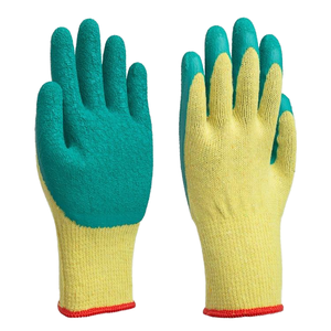 Gants de sécurité taille XL personnalisables pour la construction, la réparation, le jardinage, jaune-vert, en latex texturé - Product Image 1