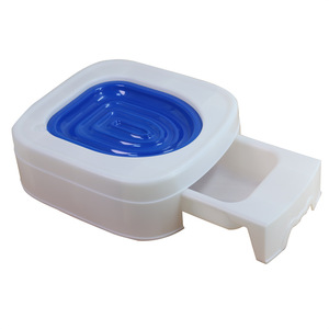 Bac à litière pour chat auto-nettoyant rectangulaire bleu rose gris en plastique ABS, toilette d'apprentissage pour chat - Product Image 3