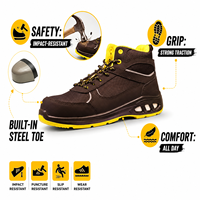 Chaussures de sécurité AOXIANG en acier anti-statique et anti-choc, tige en cuir microfibre, semelle intermédiaire en PU, semelle extérieure en maille, été