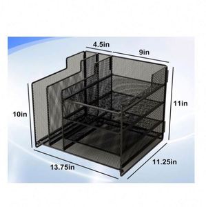4-Tier Mesh Letter <b>Tray</b> Paper Organizer 2 Vertical <b>File</b> Sorter Metal Desktop <b>File</b> Organizer with <b>File</b> Holder Desk Organizer - Product Image 2