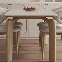 Ensemble table à manger antique italienne de luxe Mobilier de salle à manger moderne 6 places avec marbre artificiel pour hôtels