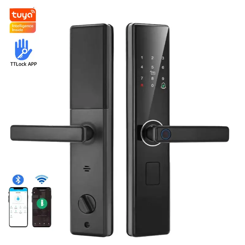 Bouton d'empreinte digitale d'entrée de clavier de haute sécurité cerradura inteligente tuya smart home smart lock door