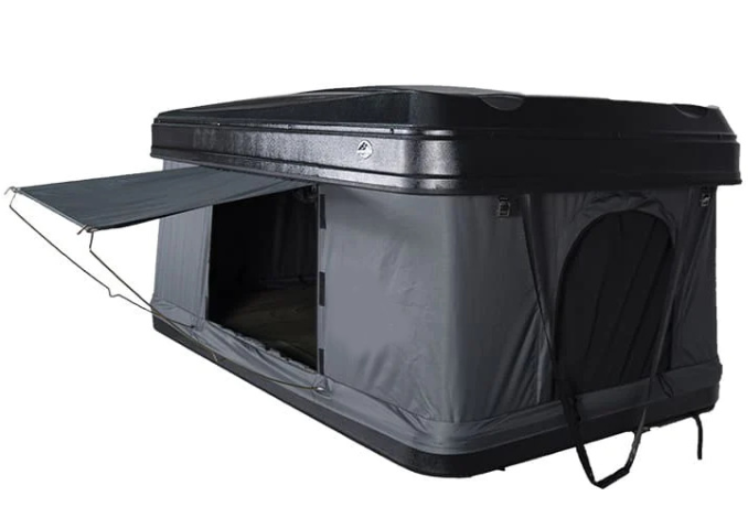 Dessus noir + tissu de tente gris