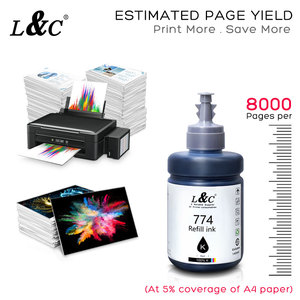 <span class=keywords><strong>774</strong></span> T774 7741 T7741 Premium Black Botella compatible <span class=keywords><strong>Tinta</strong></span> de pigmento de recarga a base de agua para impresora <span class=keywords><strong>Epson</strong></span> L605 L655 - Product Image 3