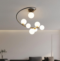 Lustre suspendu LED en fer et verre, design nordique, luxe léger, moderne et minimaliste, 3 couleurs, intensité réglable, pour chambre à coucher