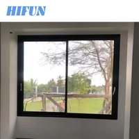 $60/Metro cuadrado barato diseño personalizado doble ventana de vidrio aluminio ventanas corredizas de vidrio a prueba de viento Marco de aleación de aluminio