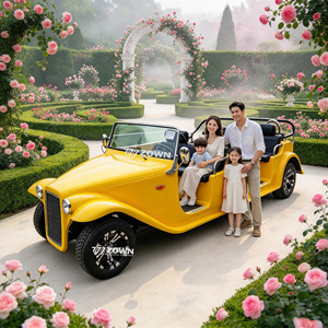 ZOWN Coche de Turismo Mini Vintage de Conducción Suave con Asientos Ergonómicos para Viajes de Huéspedes a Centros Culturales y Clubes Vacacionales - Product Image 1