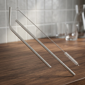 <b>Metal</b> Drinking <b>Straws</b> Reusable Cocktail Bar Accessories Minimalist Style 3 Pack - Product Image 4