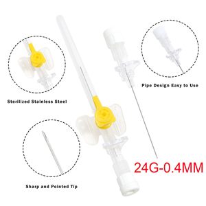 Cánula IV desechable con alas para medicina veterinaria, aguja arterial y venosa de 18G, 16G, 20G, 24G, 26G, set IV G14 - Product Image 3