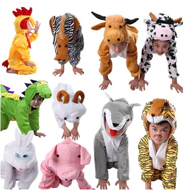 Baju Monyet Bayi Baju Terusan Bayi Halloween Anak-anak Hewan Dinosaurus Harimau Cosplay Zebra Serigala Monyet Jumpsuit Bayi Walker