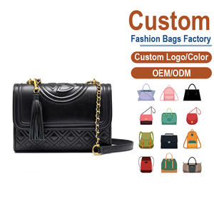 Black Genuine <b>Leather</b> Chain Crossbody Bag Striped Pattern Tassel Detail Vintage OEM Luxury Brands Seeking Edgy Autumn Summer - Product Image 2