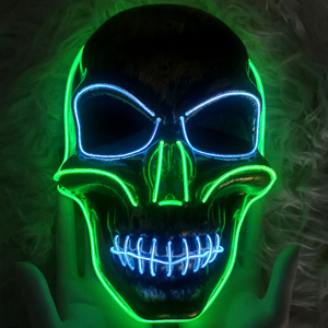 Masque LED Crâne Personnalisé pour Halloween, Fête <span class=keywords><strong>Horreur</strong></span>, PVC Rechargeable, Couverture Complète du <span class=keywords><strong>Visage</strong></span>, 20,22 Millions de Lumens - Product Image 1
