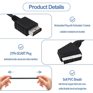 Câble AV RGB vers SCART de 1,8 m, convertisseur audio-vidéo pour téléviseur, connecteur de remplacement pour console de jeu, <span class=keywords><strong>cordon</strong></span> PAL pour PlayStation 2 3 PS2 PS3 - Product Image 3