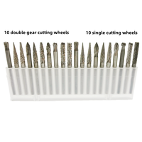 20 pièces 3*3 lime rotative en carbure 1/8 pouces 3mm diamètre de tige 3mm perceuse abrasive coupe tête de gravure pour le travail du bois