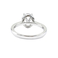 KOK Bijouterie fine personnalisée de bonne qualité en or blanc 18 carats avec diamant véritable forme ovale bagues de fiançailles pour femmes en livraison directe