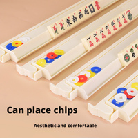 Support de tuiles de Mahjong américain 2-en-1 avec porte-cartes à tige de poussée et règle de Mahjong pour jeu de table