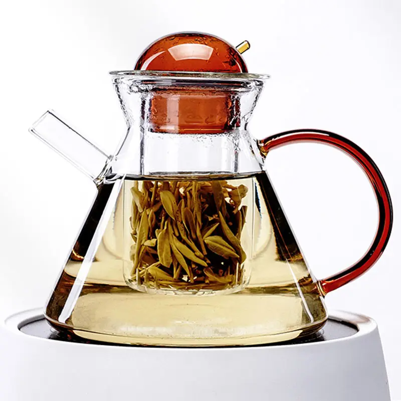 2021 Лидер продаж ручной работы термостойкий боросиликатный стеклянный чайник стеклянный чайный сервиз стекла керамический цветочный горшок