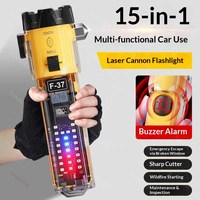 Lámpara de Trabajo LED, ABS, Clasificación IP44, Distancia de Haz de 200-500 m, Carga Tipo-C, Banco de Energía Portátil Multifunción, Martillo de Seguridad de Emergencia