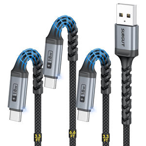 Cable USB de Carga Rápida SUNGUY Tipo-C de 18W con Material de Aluminio para Banco de Energía y Uso en Automóvil - Product Image 2