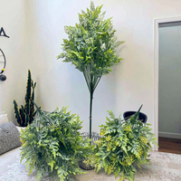 Interior Ruangan Kecil Modern Ramping Buket Bunga Buatan Tanaman Mugwort Hijau Rumah Tangga Plastik Tahan Lama Ramah Lingkungan Thanksgiving