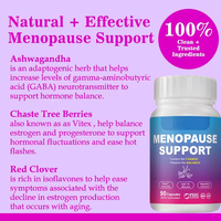 Capsules de soutien à la ménopause sous marque privée, formule naturelle à base de plantes, favorisent l'équilibre hormonal pour les femmes